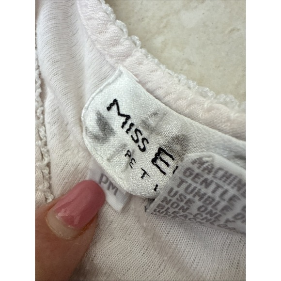 Miss Elaine‎ Nightgown Women PM Pink Embroidered Flower Lace Trim Cottage Maxi - Picture 9 of 10